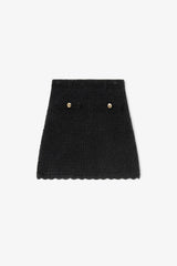 GANNI Outlet Black Crochet Mini Skirt