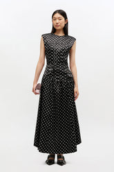 GANNI Hot Sale Polka-Dot Satin Corset Skirt