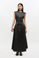 GANNI Hot Sale Polka-Dot Satin Corset Skirt