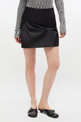 GANNI Online Black Nylon Mini Skirt