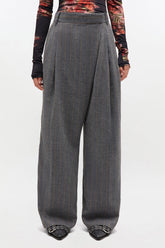 GANNI On Sale Grey Stripe Cross-over Pants