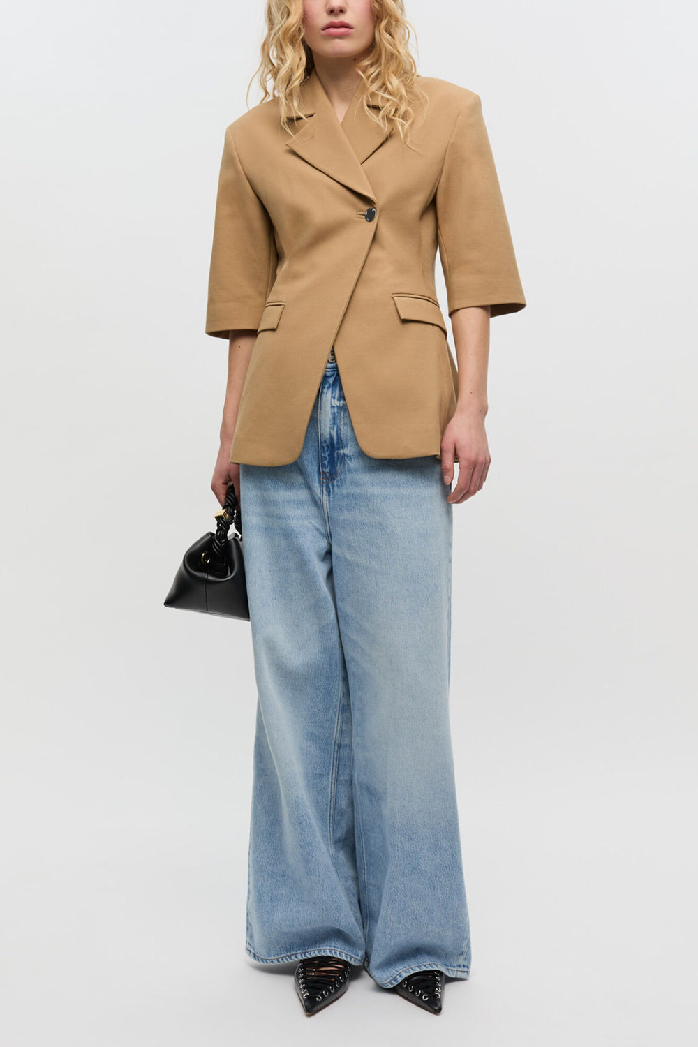 GANNI Hot Sale Baggy Wide Jeans in Light Blue Denim