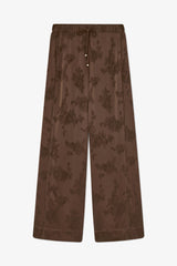 GANNI New Pants in Brown Satin