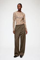 GANNI For Sale Pants in Brown Wool Melange