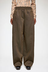 GANNI For Sale Pants in Brown Wool Melange