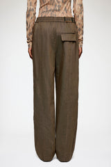 GANNI For Sale Pants in Brown Wool Melange