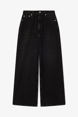 GANNI New Baggy Jeans in Black Washed Denim
