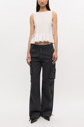 GANNI us Black Washed Twill Pants