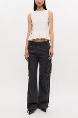 GANNI us Black Washed Twill Pants