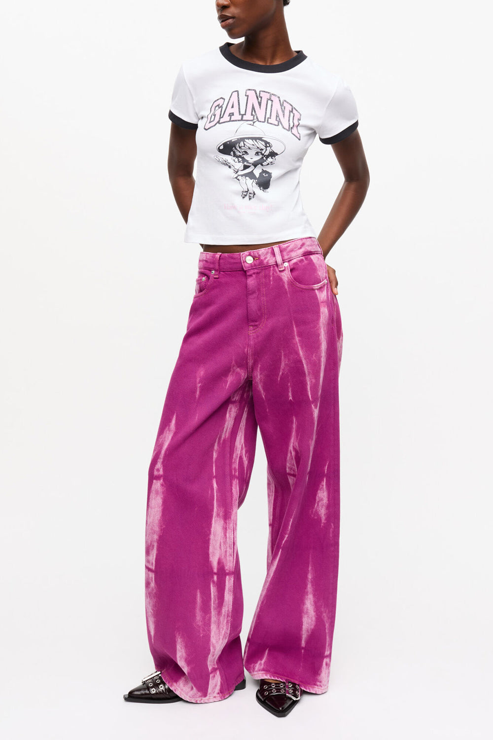 GANNI Outlet Purple Overdyed Marri Jeans