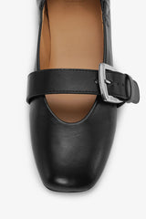 GANNI On Sale Buckle Strap Ballerinas in Black
