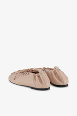 GANNI New Lace-Up Ballerinas in Beige