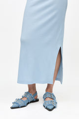 GANNI For Sale Feminine Buckle Ballerinas in Denim with Charms