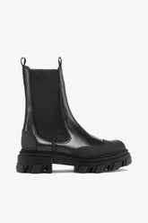 GANNI On Sale Cleated Mid Chelsea Boots in Black
