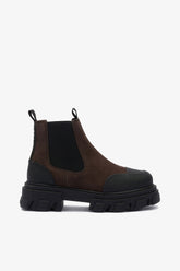 GANNI Outlet Cleated Low Chelsea Boots in Brown
