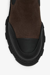 GANNI Outlet Cleated Low Chelsea Boots in Brown