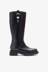 GANNI Sale High Boots in Black Oleatex