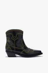 GANNI Discount Low Shaft Embroidered Western Boots