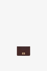 GANNI Discount Chicory Coffee Card Holder in Grained Brown