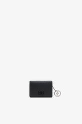 GANNI Online Black Card Holder With Flap in Grained Black