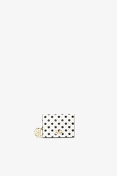 GANNI Outlet Egret Bou Card Holder With Flap and Dots