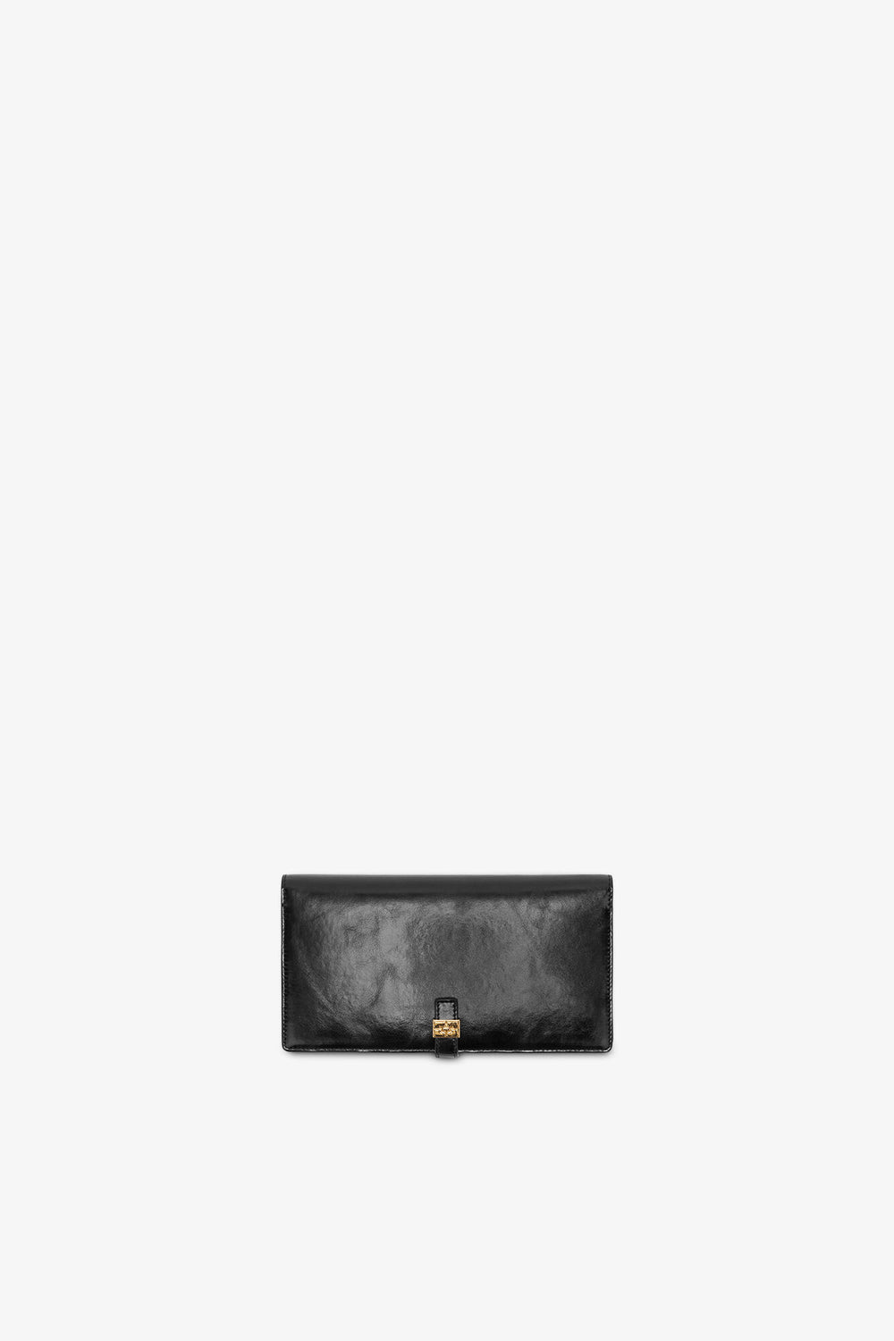GANNI Hot Sale Black Sue Slim Long Wallet in Black