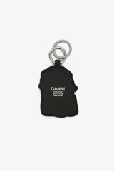 GANNI Hot Sale Black Joy Dog Bow Keyring