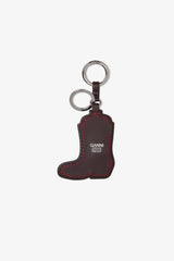 GANNI us Black/Dark Burgundy Red Western Boot Keyring