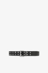 GANNI Online Black Double Eyelet Belt