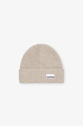 GANNI Discount Brazilian Sand Sand Fitted Wool Rib Knit Beanie