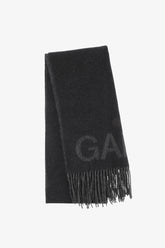 GANNI Sale Black Black Fringed Scarf