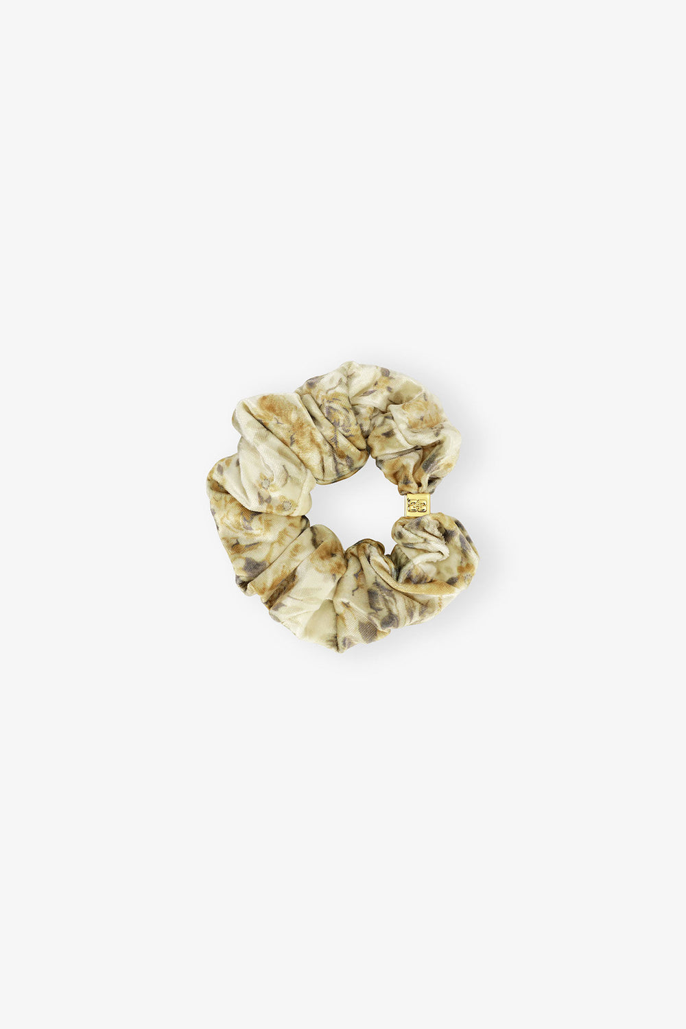 GANNI us Cloud Cream Golden Floral Scrunchie