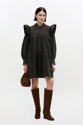 GANNI On Sale Black Washed Mini Shirt Dress