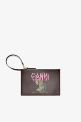 GANNI For Sale Chicory Coffee Bou Flat Pouch with Western Boot