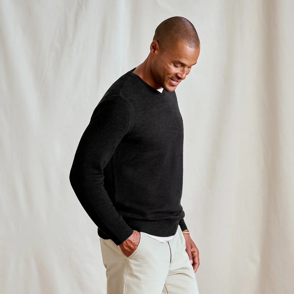 Orvis Merino Piqué V-Neck Sweater