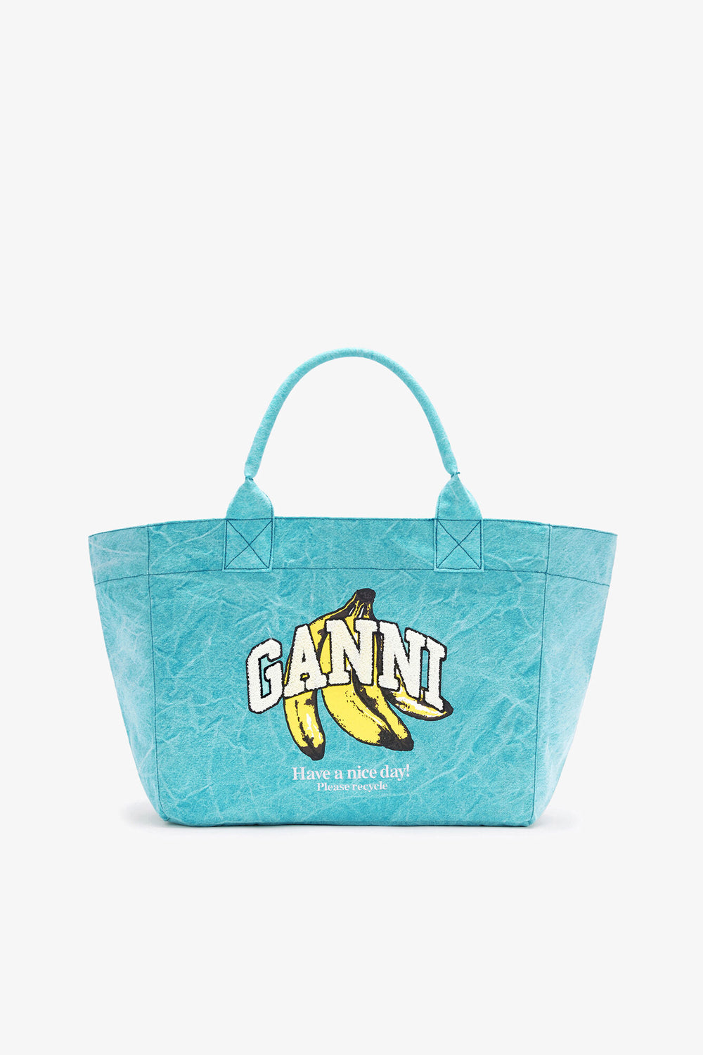 GANNI Sale Blue Curacao Medium Tote Bag in Blue
