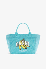 GANNI Sale Blue Curacao Medium Tote Bag in Blue