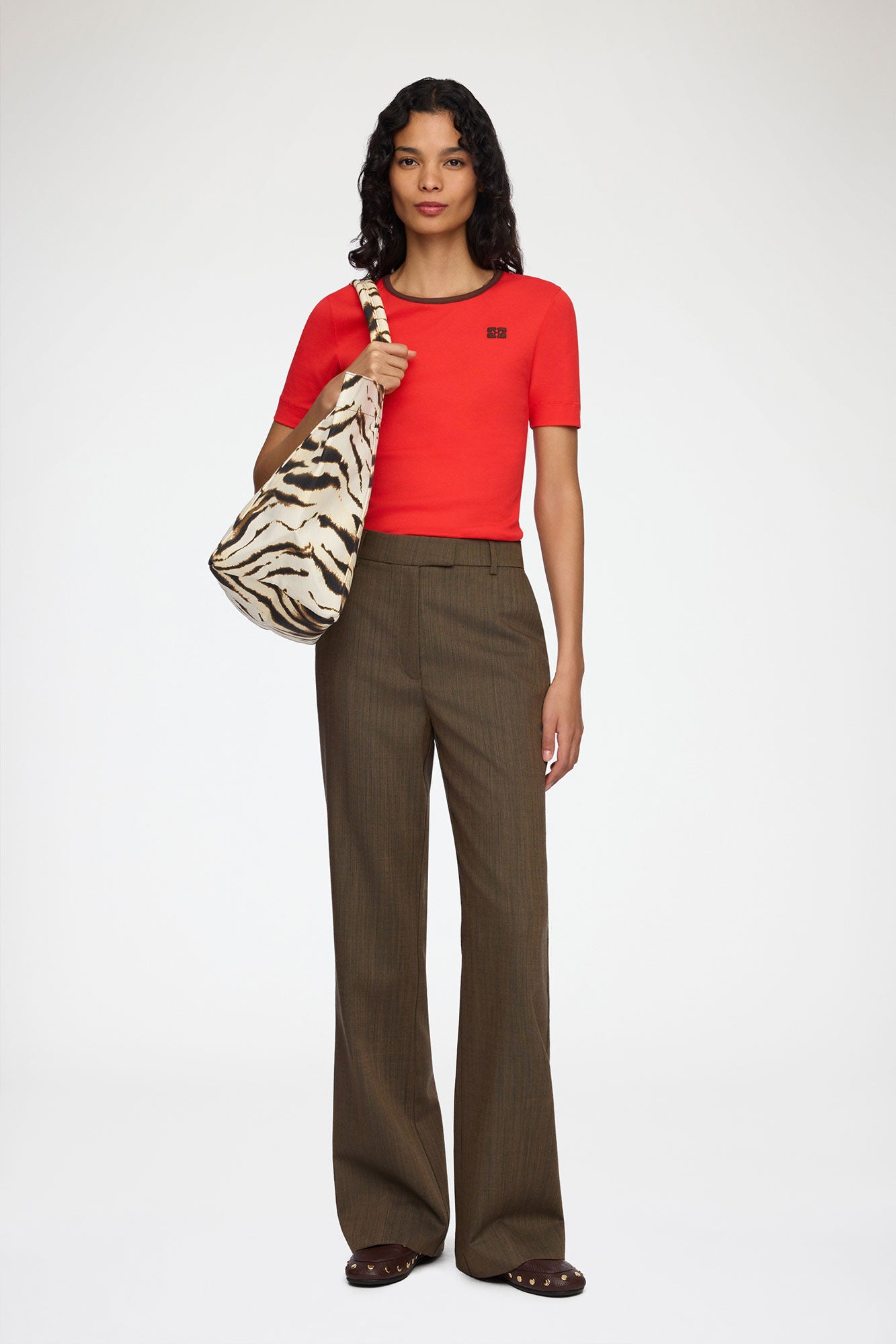 GANNI Discount Egret Tote XXL in Zebra