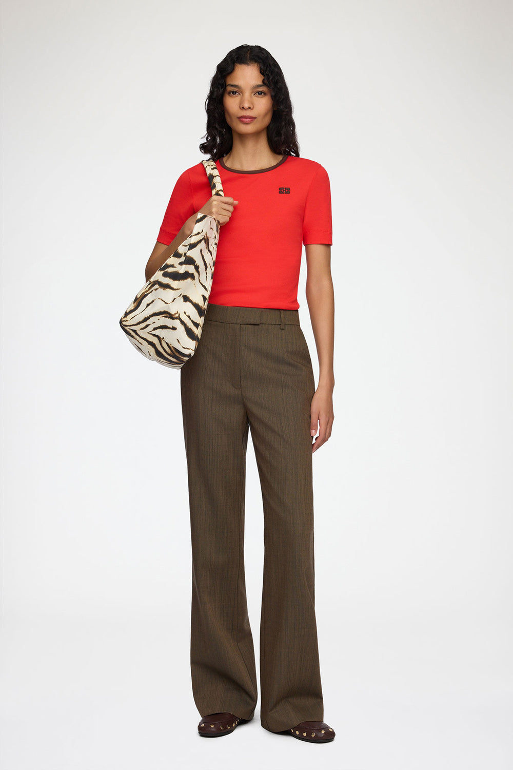 GANNI Discount Egret Tote XXL in Zebra