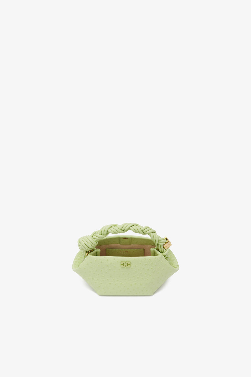 GANNI New Lily Green Mini Bou Bag in Green Ostrich