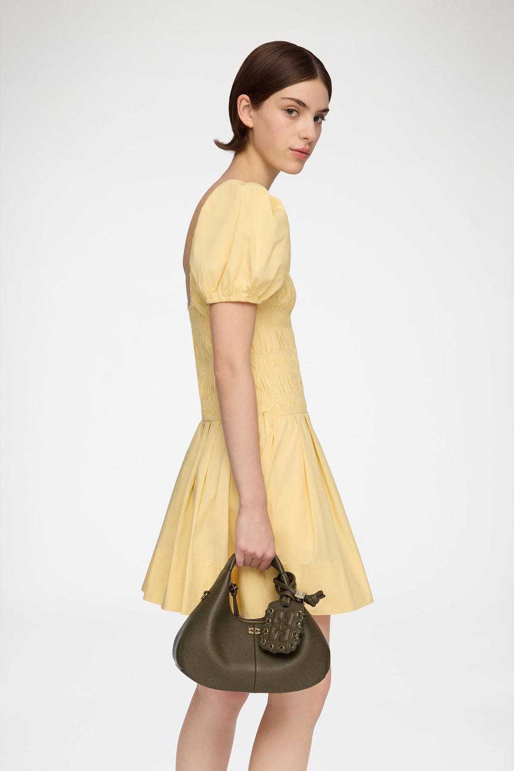 GANNI On Sale Military Olive Mini Hobo Bag in Green