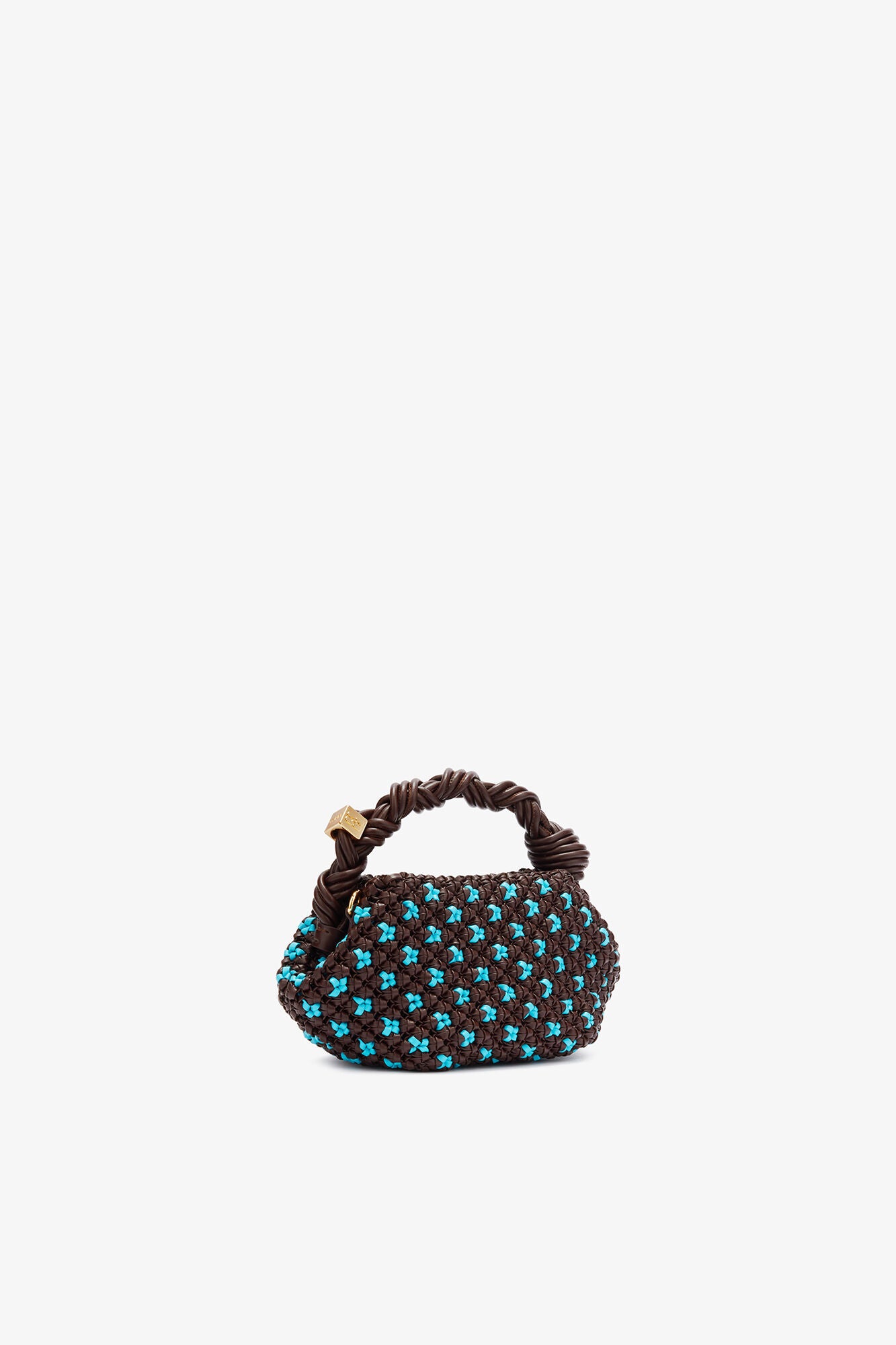GANNI Outlet Chicory Coffee Mini Bou Bag in Braided Brown