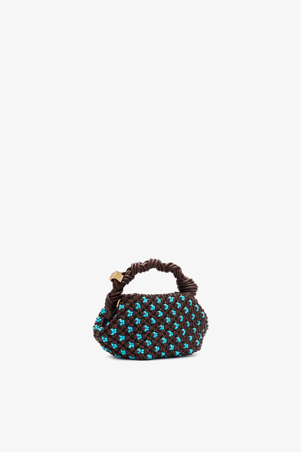 GANNI Outlet Chicory Coffee Mini Bou Bag in Braided Brown