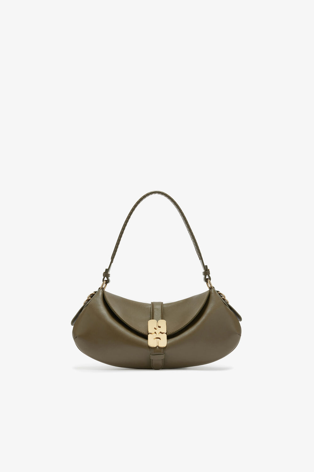 GANNI Hot Sale Military Olive B-Kat Bag in Green