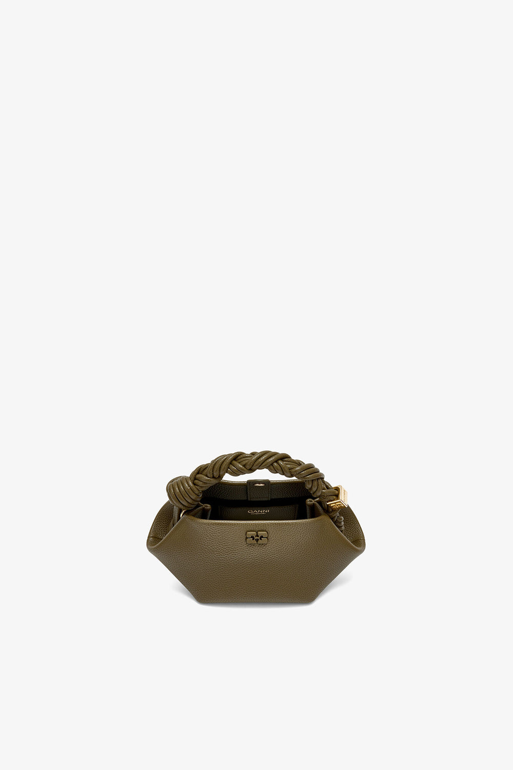 GANNI Outlet Military Olive Mini Bou Bag in Green Grained