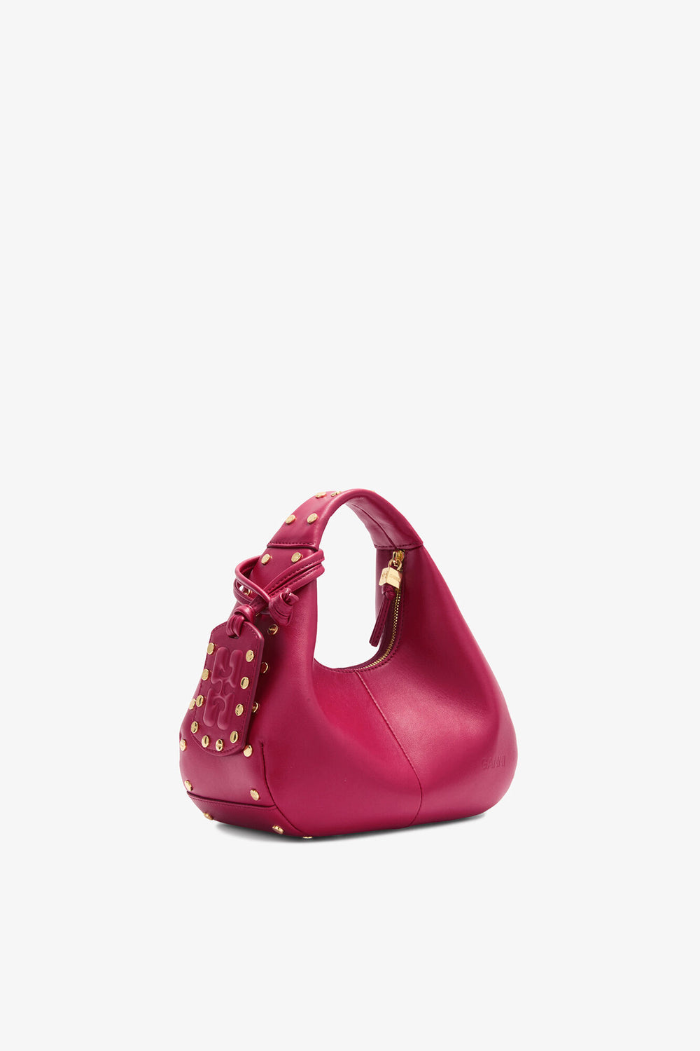 GANNI Hot Sale Persian Red Mini Hobo Bag Studs in Red