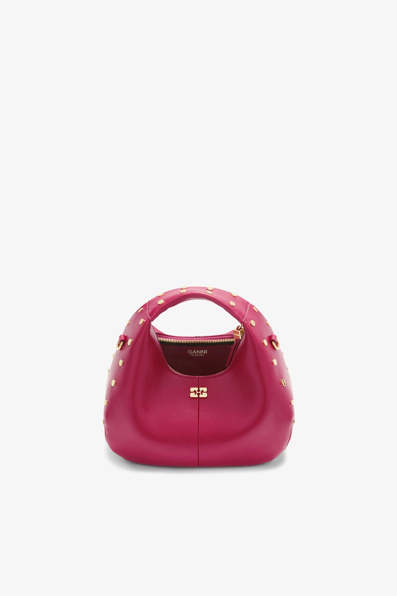 GANNI Hot Sale Persian Red Mini Hobo Bag Studs in Red
