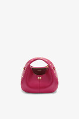 GANNI Hot Sale Persian Red Mini Hobo Bag Studs in Red