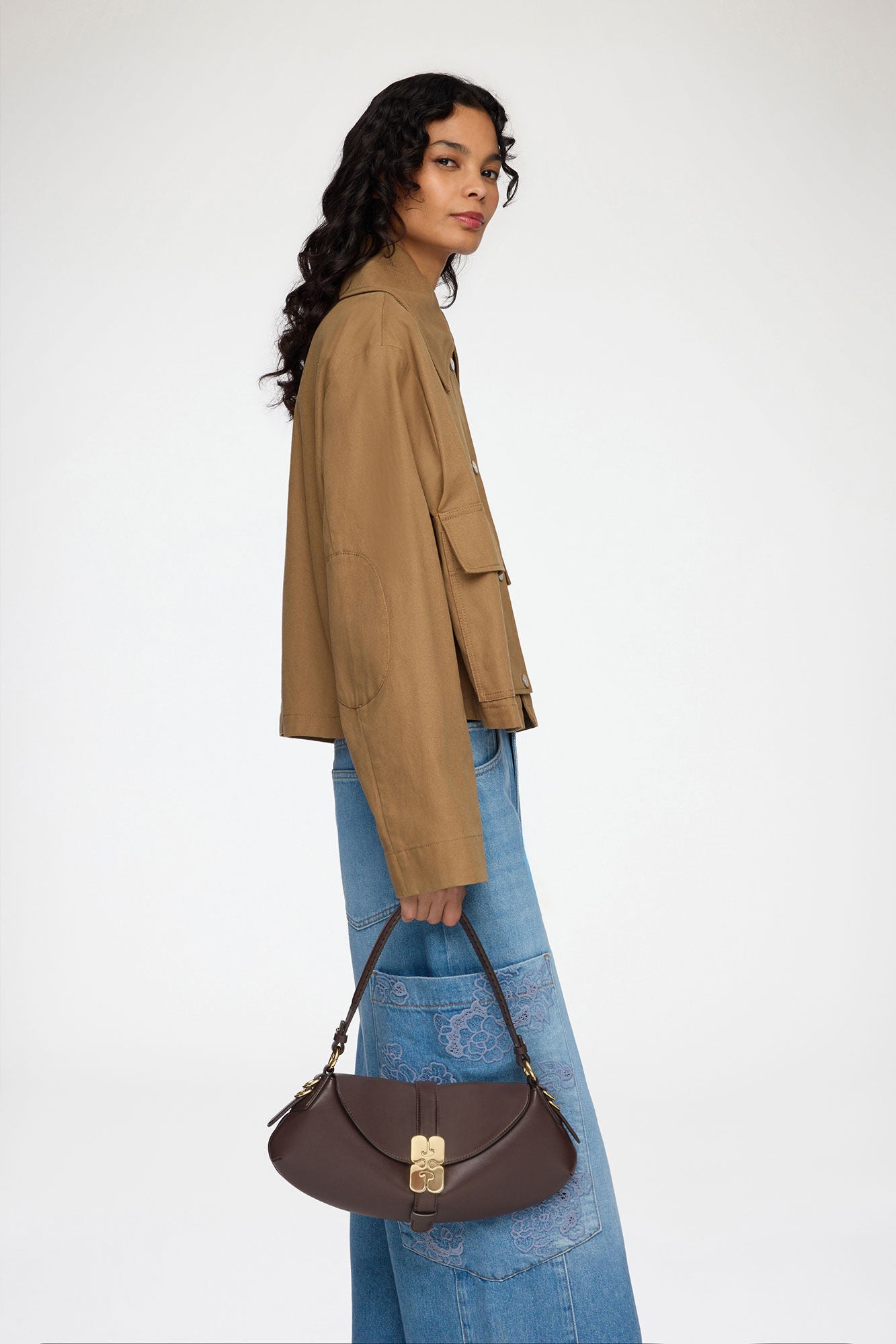 GANNI us Chicory Coffee B-Kat Bag in Brown