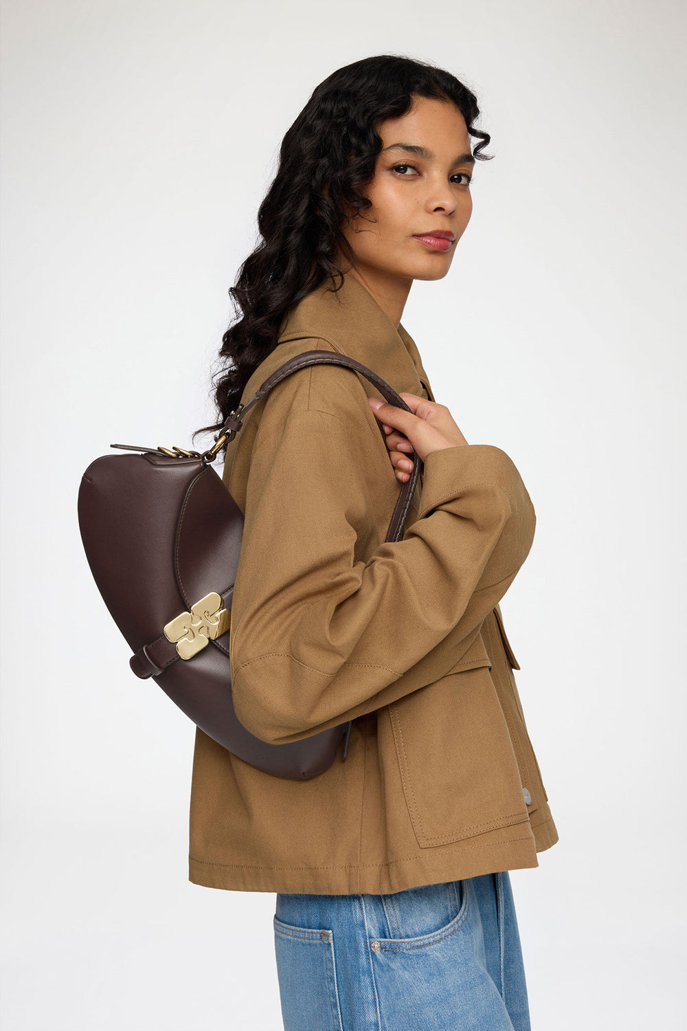 GANNI us Chicory Coffee B-Kat Bag in Brown